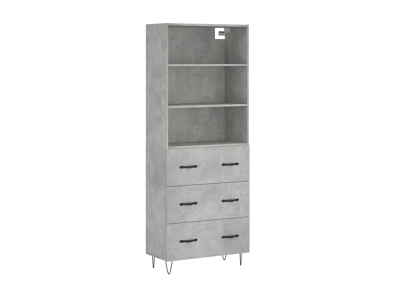 Buffet haut Gris béton 69,5x34x180 cm Bois d'ingénierie QWE24211