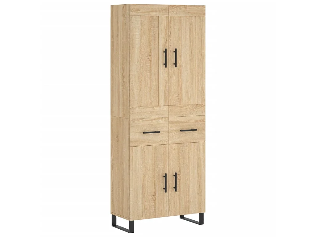 Buffet haut Chêne sonoma 69,5x34x180 cm Bois d'ingénierie QWE29718