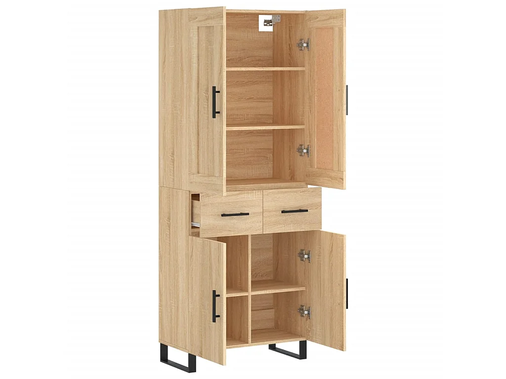 Buffet haut Chêne sonoma 69,5x34x180 cm Bois d'ingénierie QWE29718