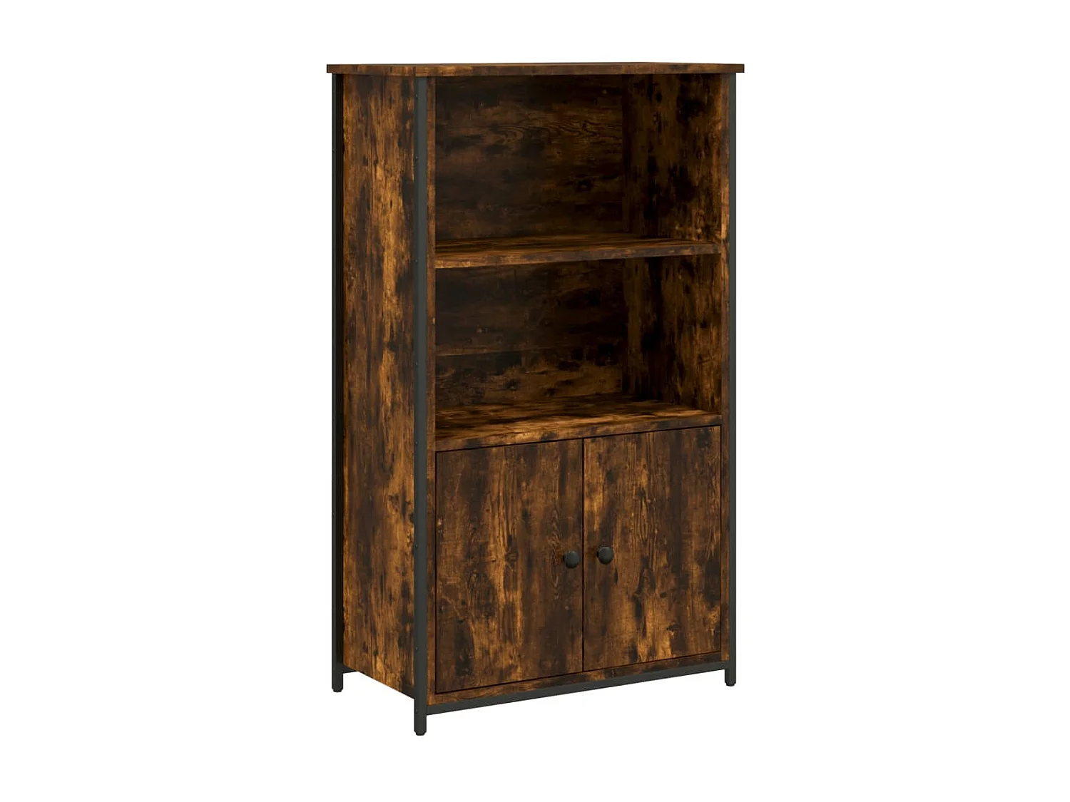 Buffet haut chêne fumé 62x32x103,5 cm bois d'ingénierie QWE92105