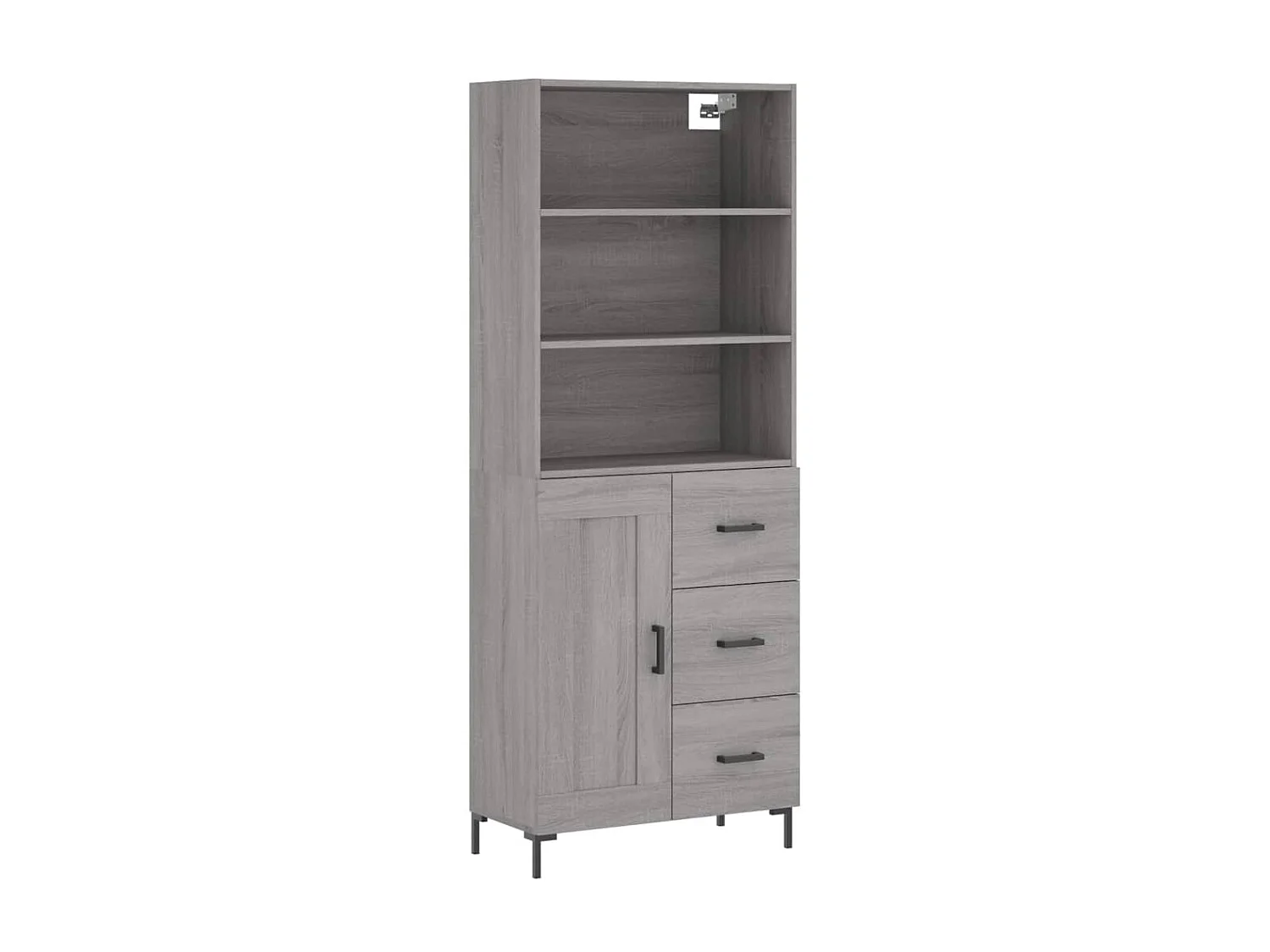 Buffet haut Sonoma gris 69,5x34x180 cm Bois d'ingénierie QWE78332
