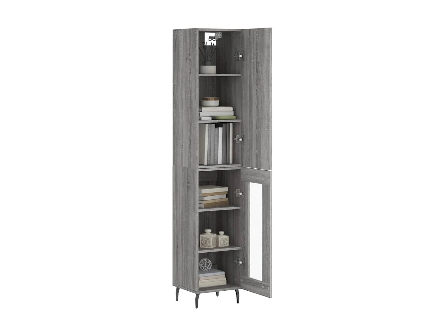 Buffet haut Sonoma gris 34,5x34x180 cm Bois d'ingénierie QWE59003
