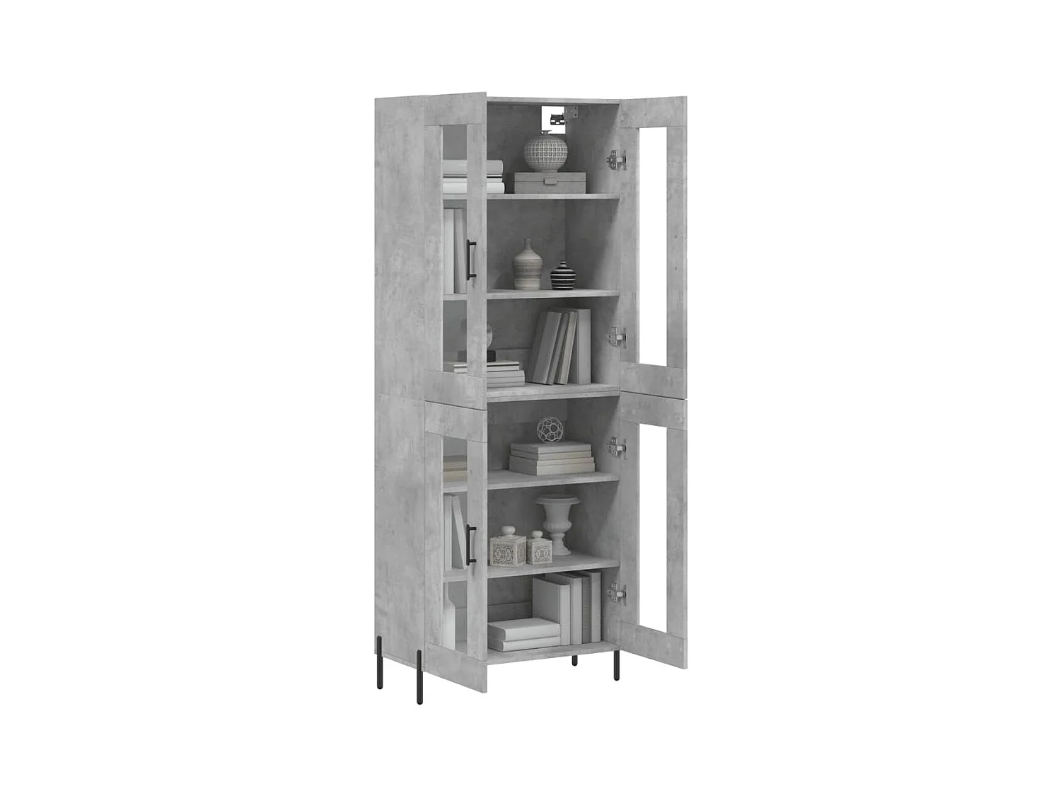 Highboard,Kommode Betongrau 69,5x34x180 cm Holzwerkstoff -gkd579423