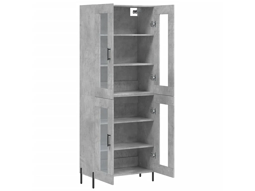 Aparador alto madera contrachapada gris hormigón 69,5x34x180 cm ES13498