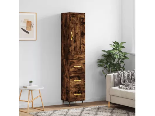 Kauf Unique Highboard,Kommode Räuchereiche 34,5x34x180 cm Holzwerkstoff -gkd124656