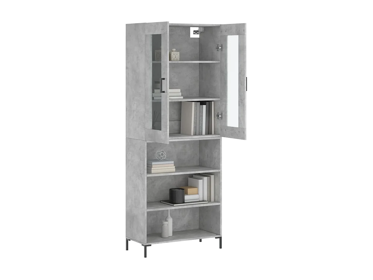 Highboard,Kommode Betongrau 69,5x34x180 cm Holzwerkstoff -gkd776769