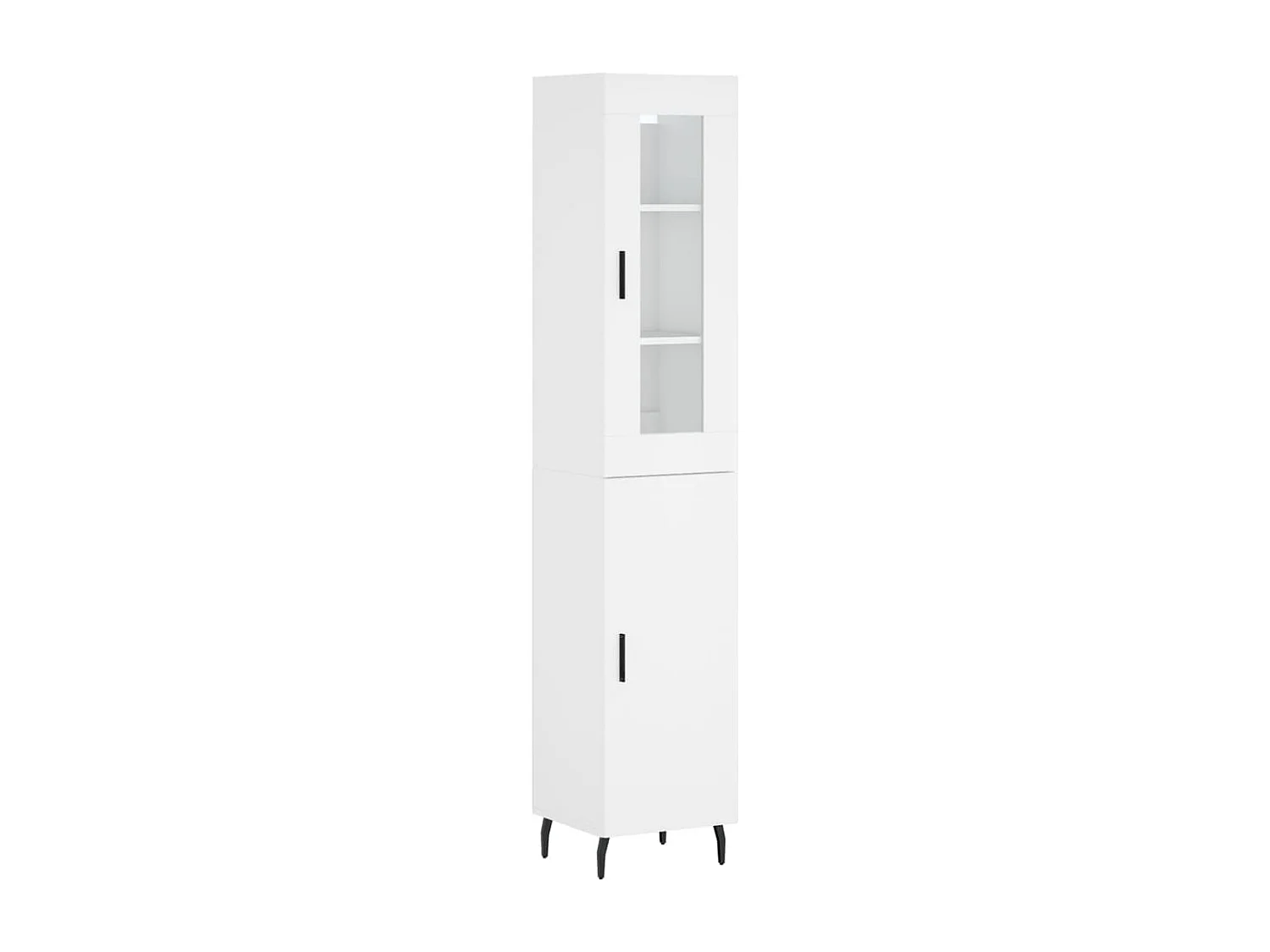 Highboard,Kommode Weiß 34,5x34x180 cm Holzwerkstoff -gkd485349