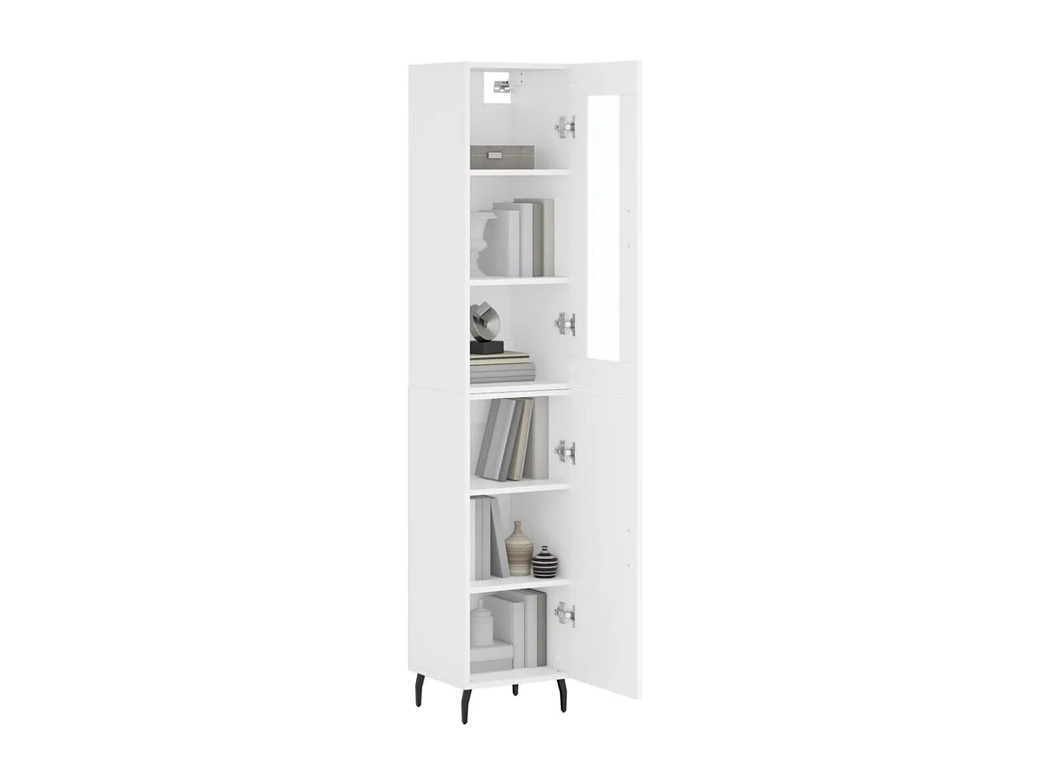 Highboard,Kommode Weiß 34,5x34x180 cm Holzwerkstoff -gkd485349
