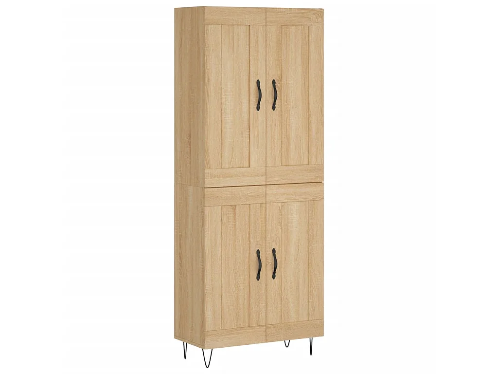 Aparador alto 69,5x34x180 cm derivados de madeira cor sonoma PT981599