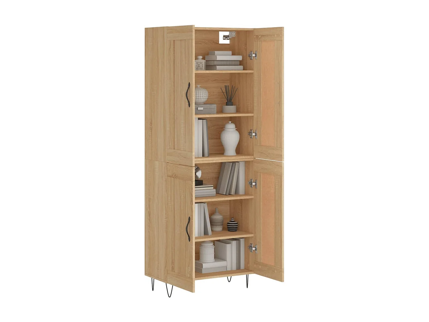 Buffet haut Chêne sonoma 69,5x34x180 cm Bois d'ingénierie QWE44421