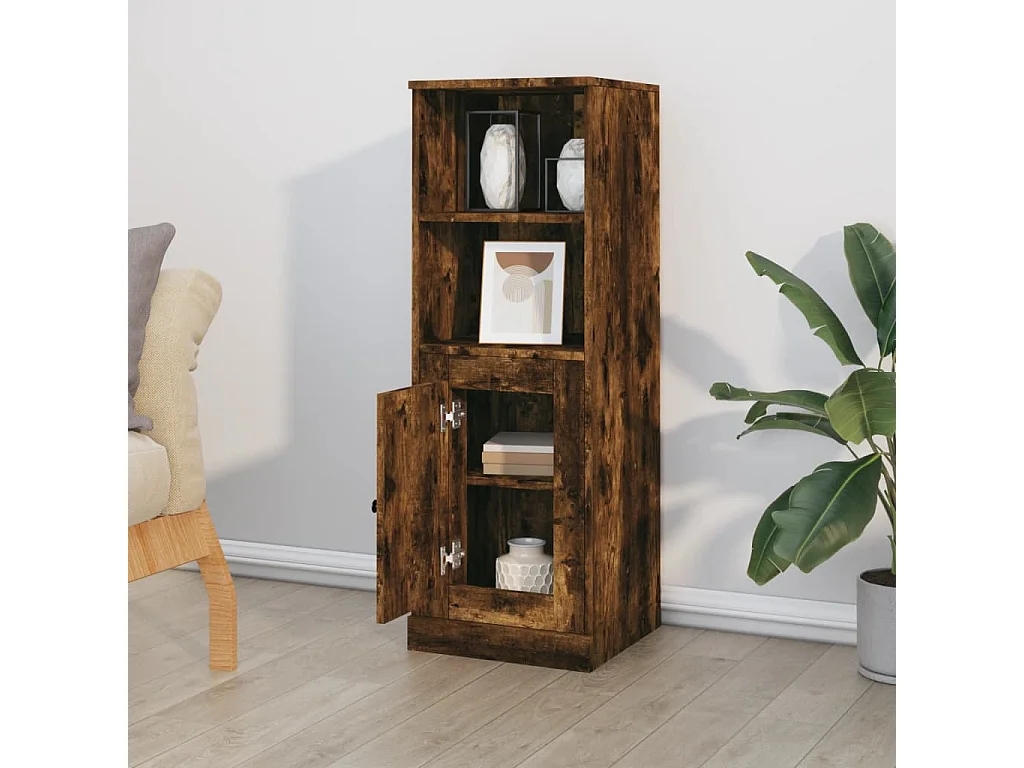 Highboard,Kommode Räuchereiche 36x35,5x103,5 cm Holzwerkstoff -gkd894957