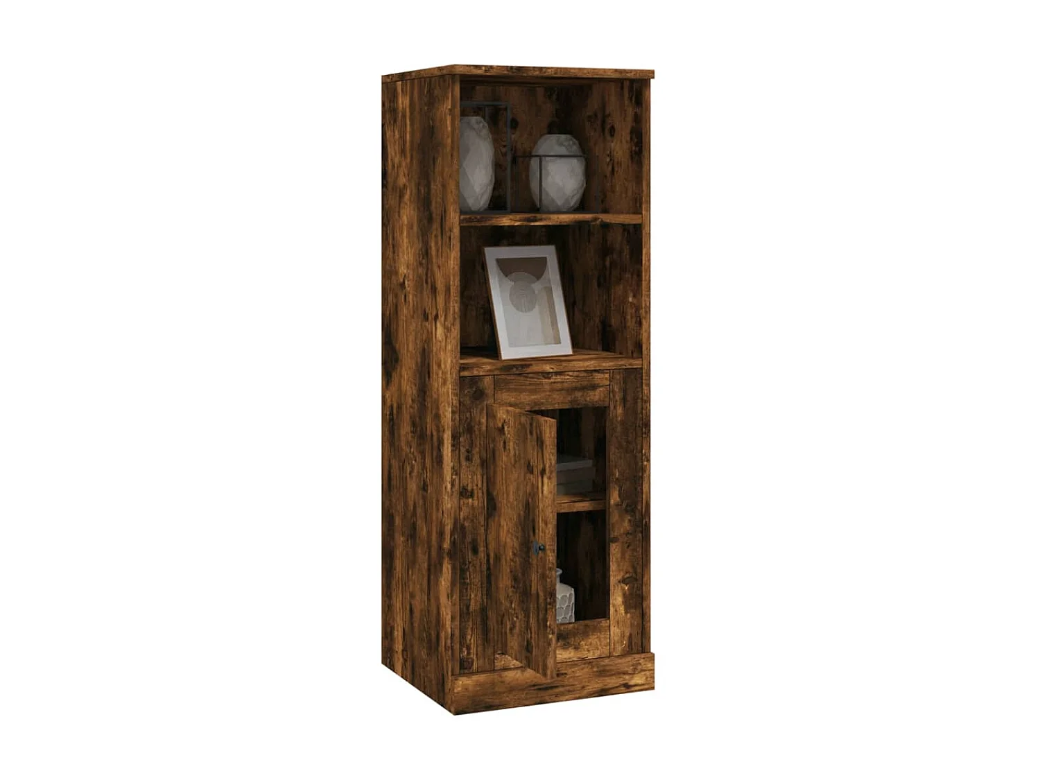 Buffet haut chêne fumé 36x35,5x103,5 cm bois d'ingénierie EGER21484