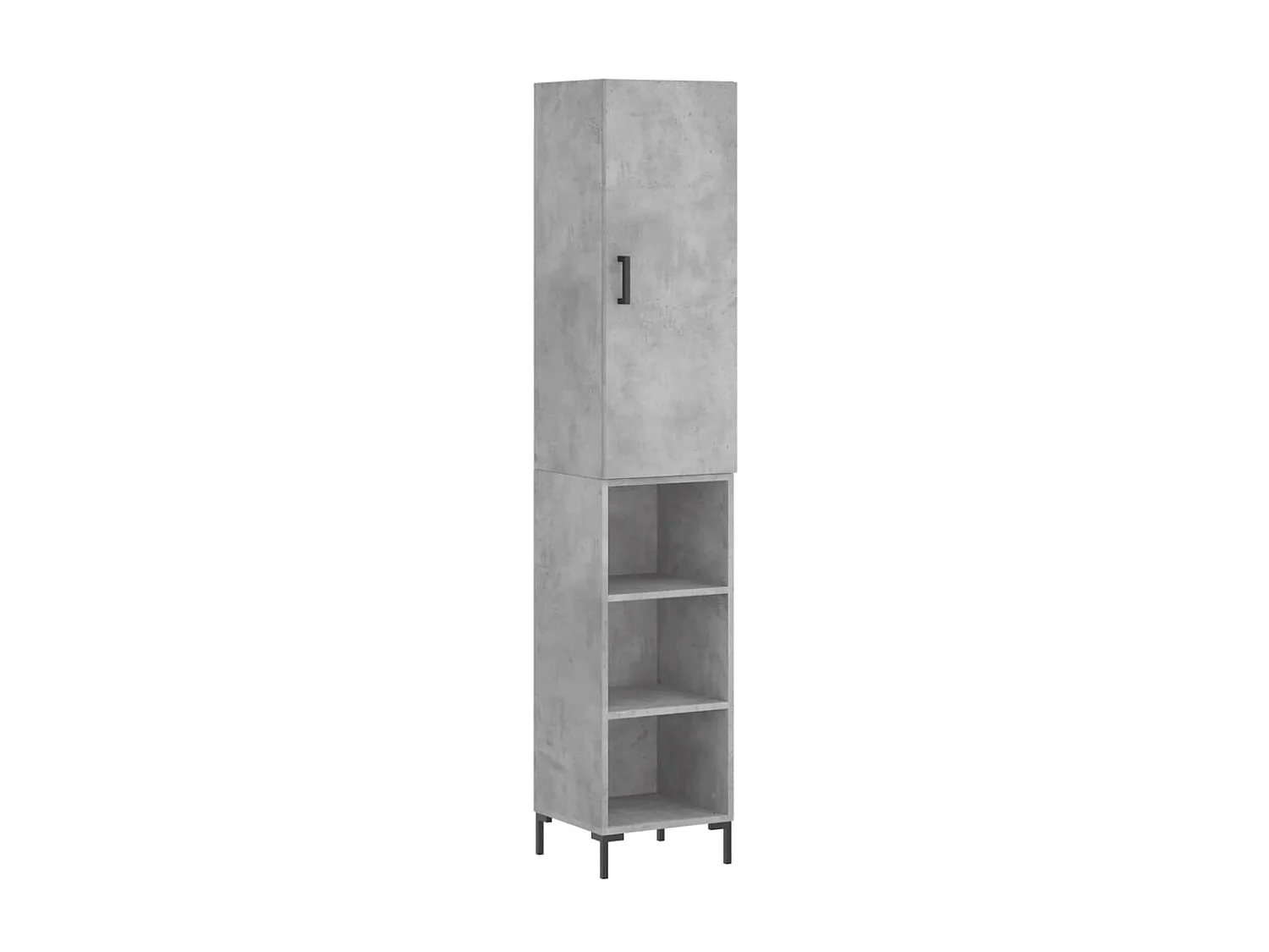 Buffet haut Gris béton 34,5x34x180 cm Bois d'ingénierie QWE38240