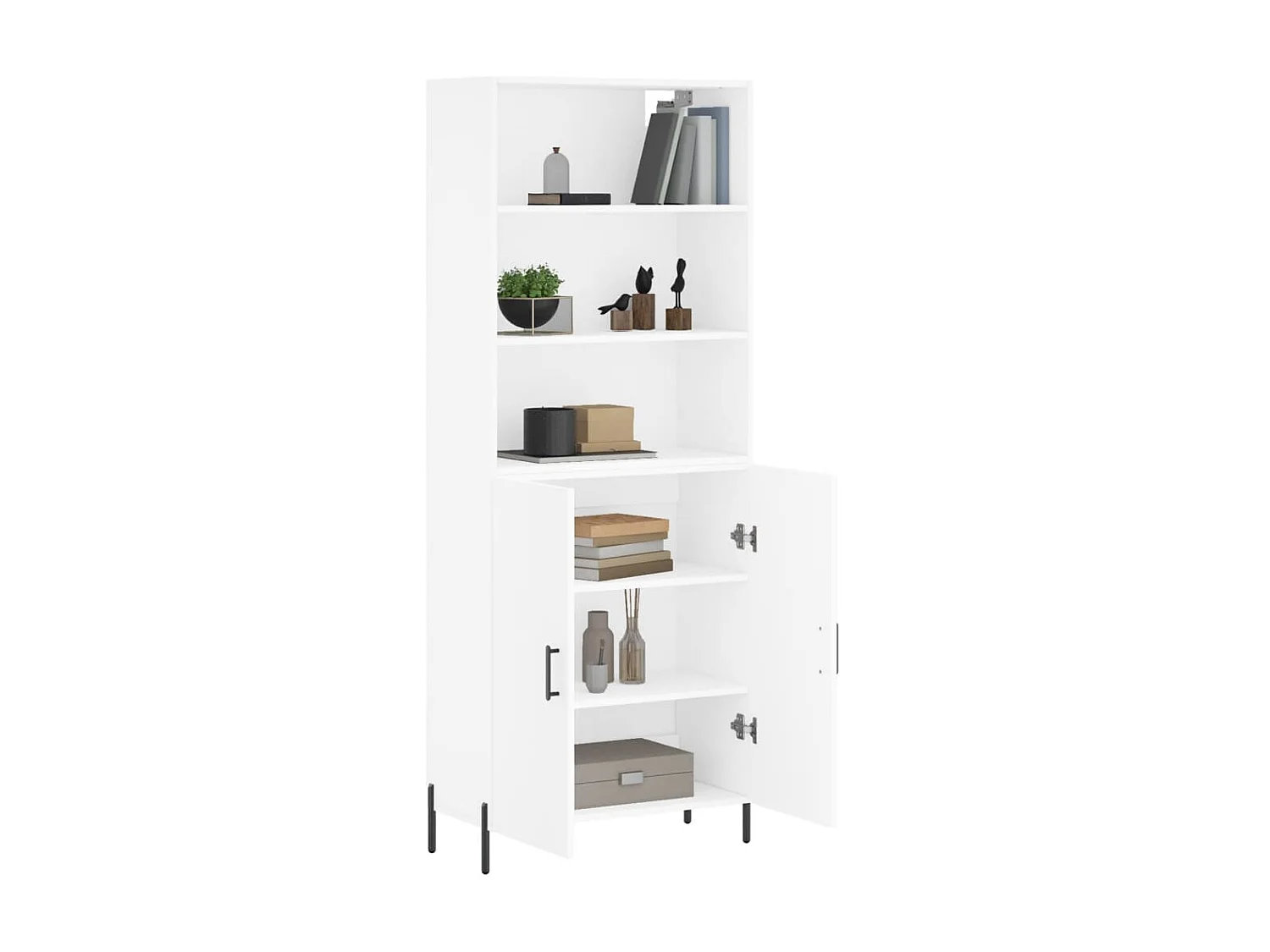 Aparador alto 69,5x34x180 cm derivados de madeira branco PT715159
