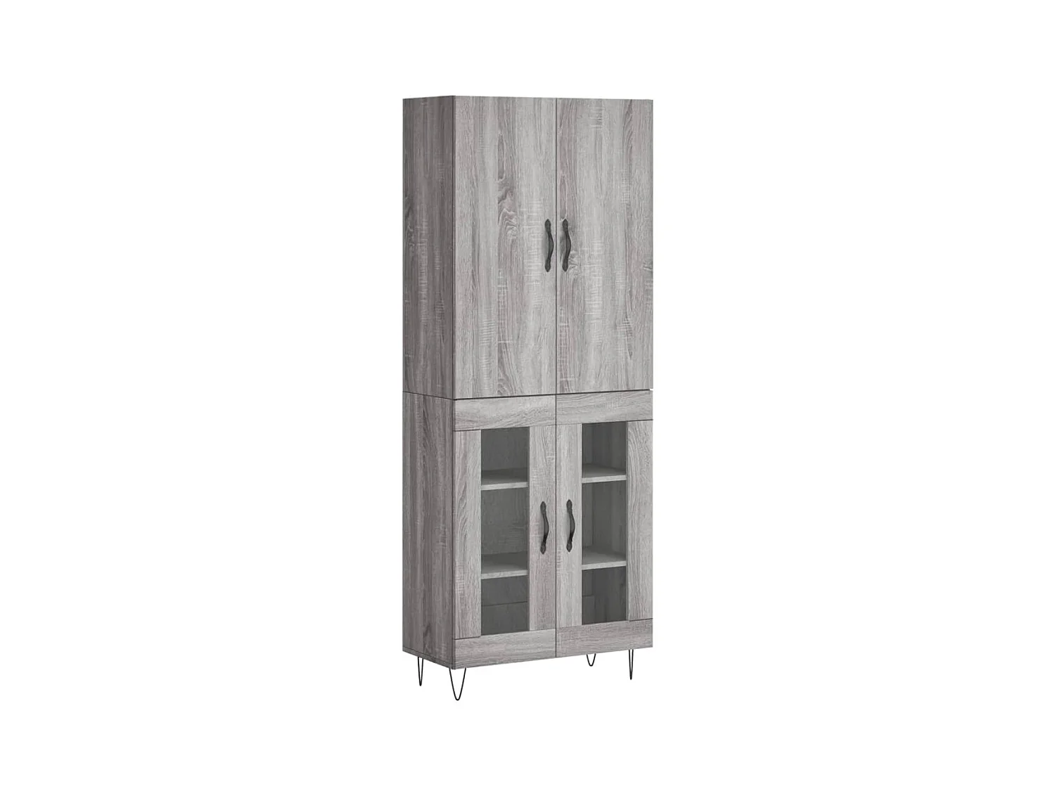 Highboard,Kommode Grau Sonoma 69,5x34x180 cm Holzwerkstoff -gkd745738