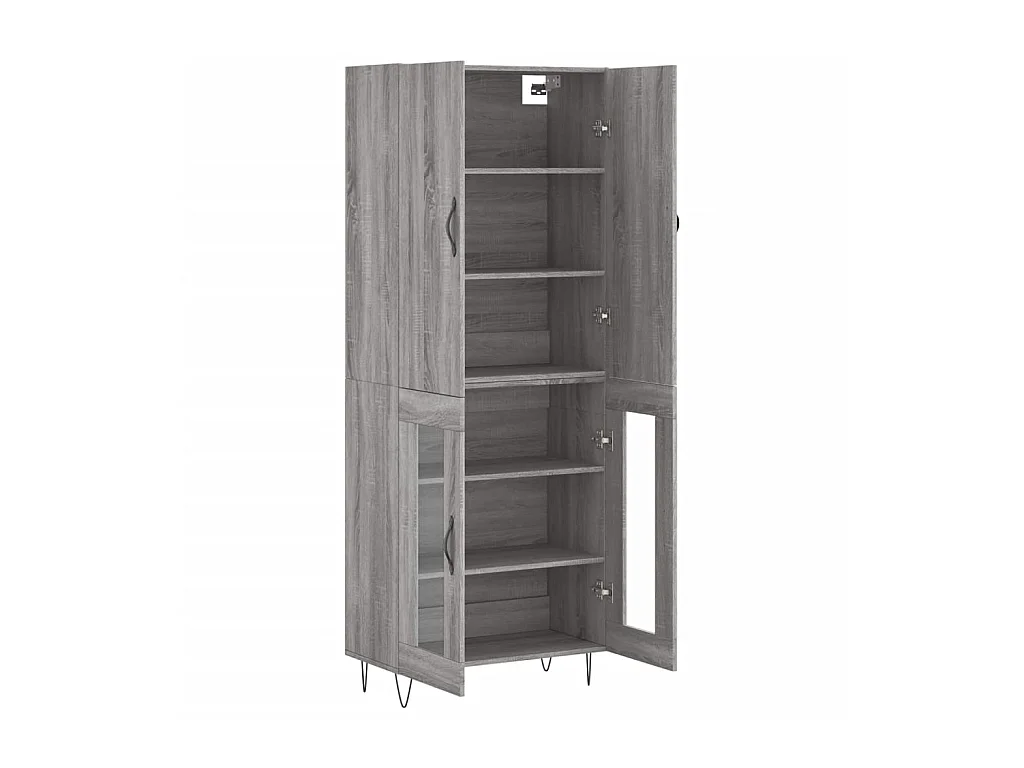 Highboard,Kommode Grau Sonoma 69,5x34x180 cm Holzwerkstoff -gkd745738