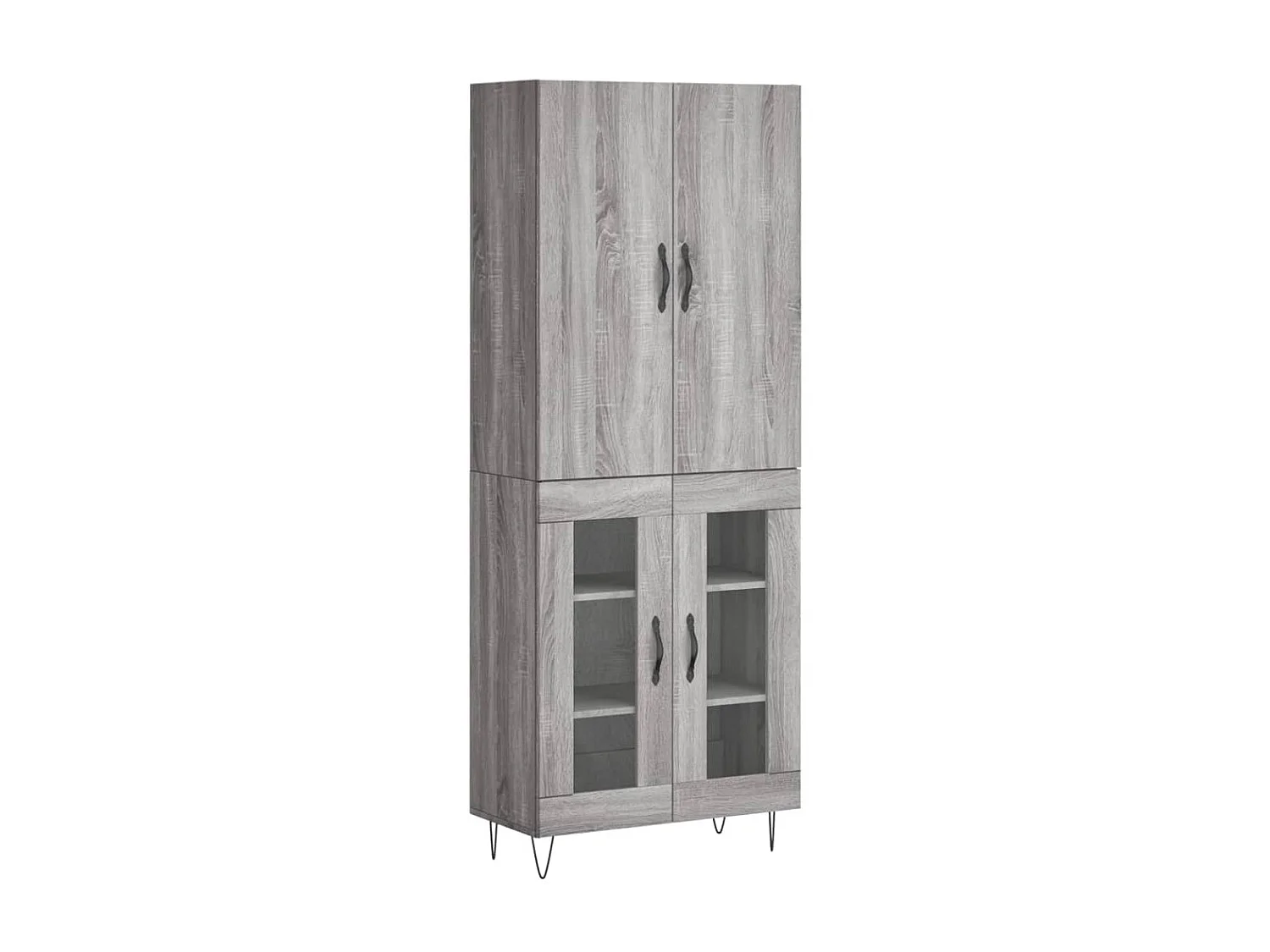 Highboard,Kommode Grau Sonoma 69,5x34x180 cm Holzwerkstoff -gkd745738