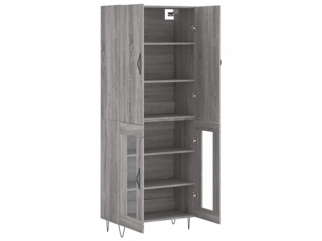 Highboard,Kommode Grau Sonoma 69,5x34x180 cm Holzwerkstoff -gkd745738