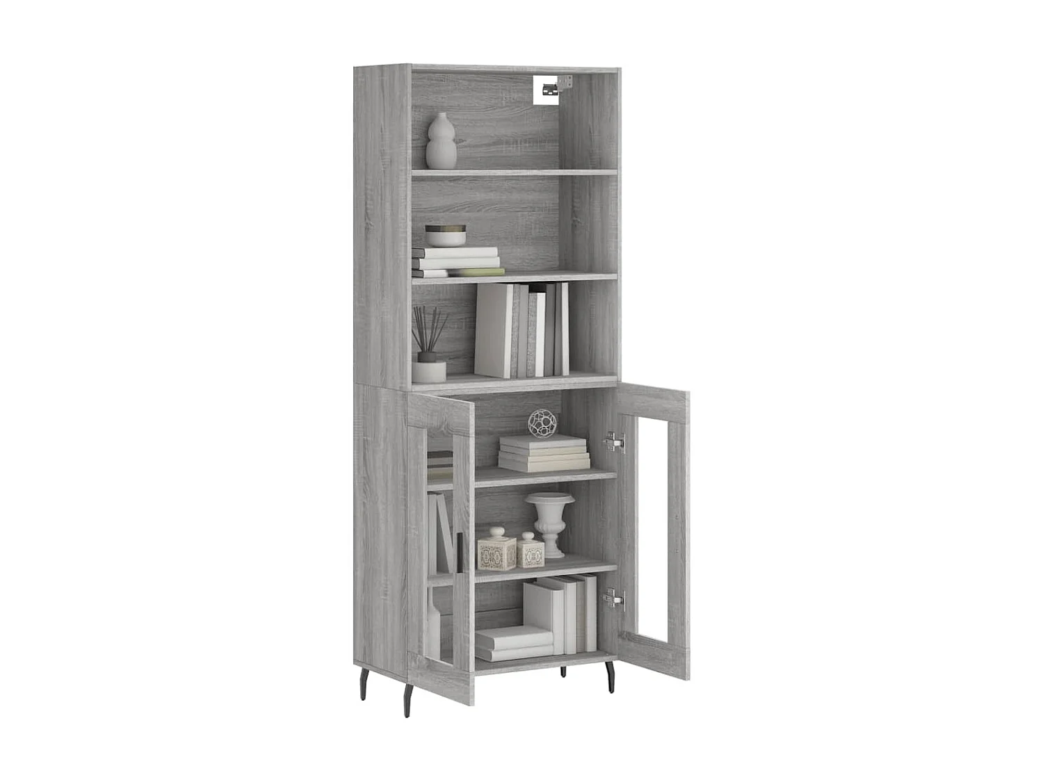 Buffet haut Sonoma gris 69,5x34x180 cm Bois d'ingénierie QWE78792