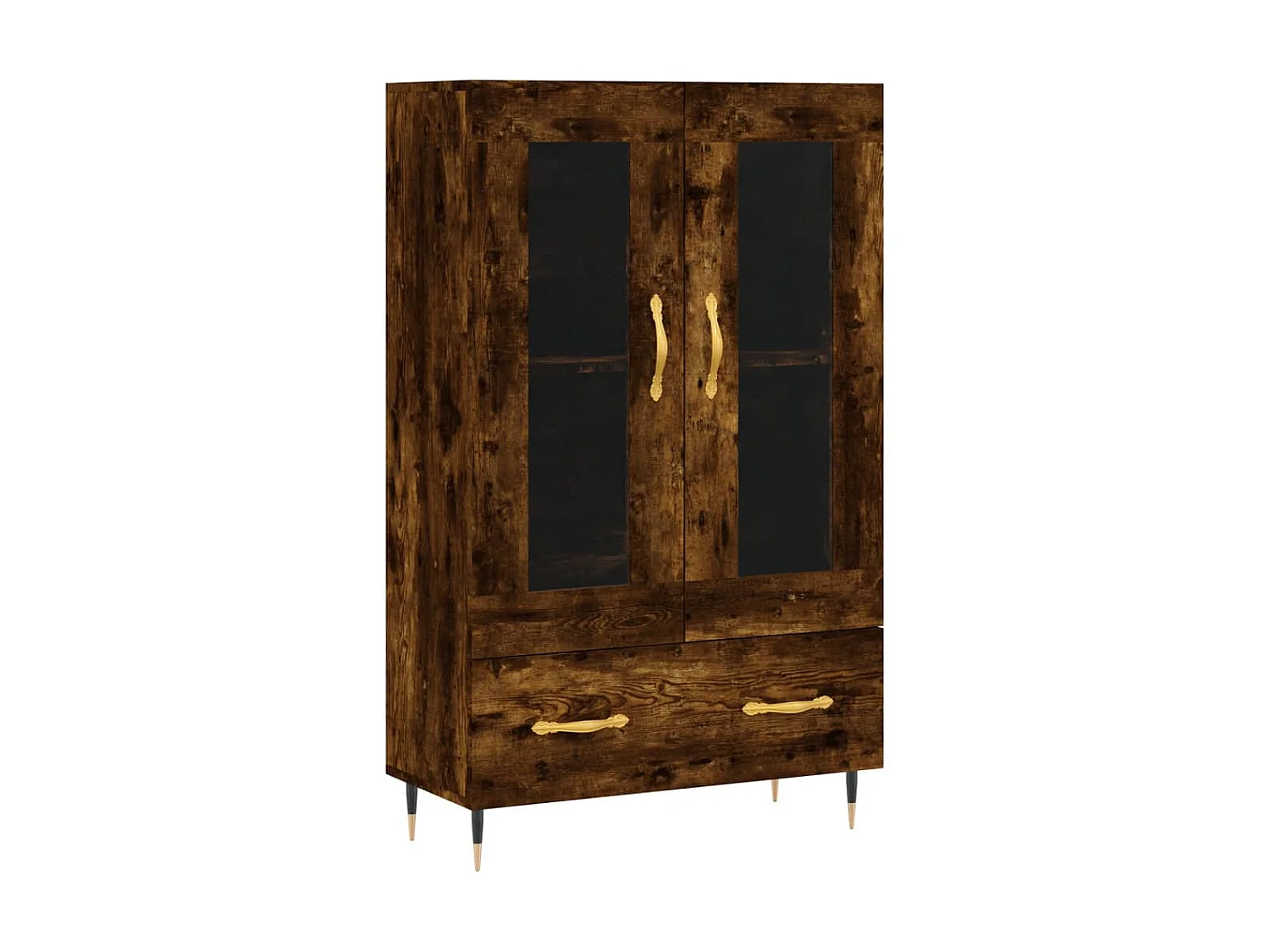 Buffet haut chêne fumé 69,5x31x115 cm bois d'ingénierie QWE44164