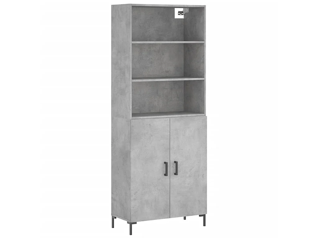 Highboard,Kommode Betongrau 69,5x34x180 cm Holzwerkstoff -gkd42435