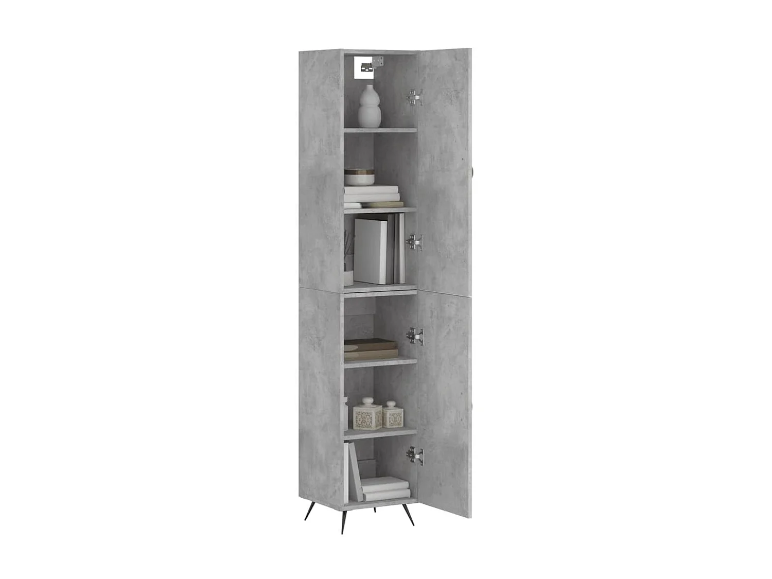Buffet haut Gris béton 34,5x34x180 cm Bois d'ingénierie QWE22314