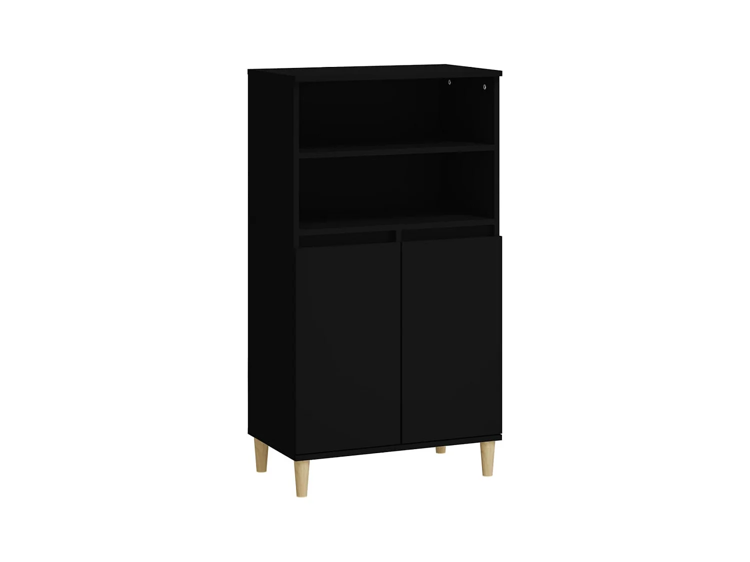 Highboard,Kommode Schwarz 60x36x110 cm Holzwerkstoff -gkd695891