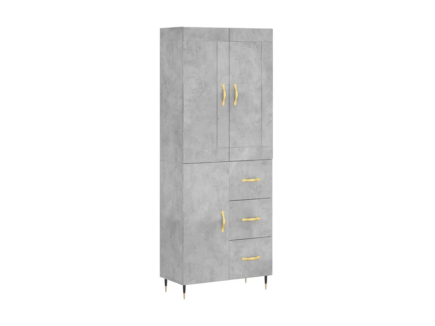 Buffet haut Gris béton 69,5x34x180 cm Bois d'ingénierie QWE13373