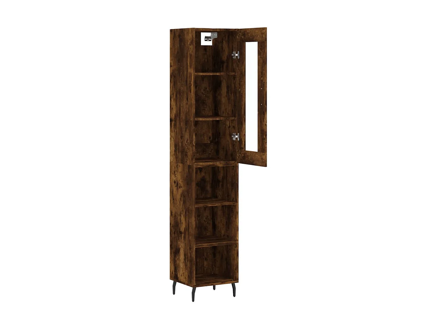 Highboard,Kommode Räuchereiche 34,5x34x180 cm Holzwerkstoff -gkd86804