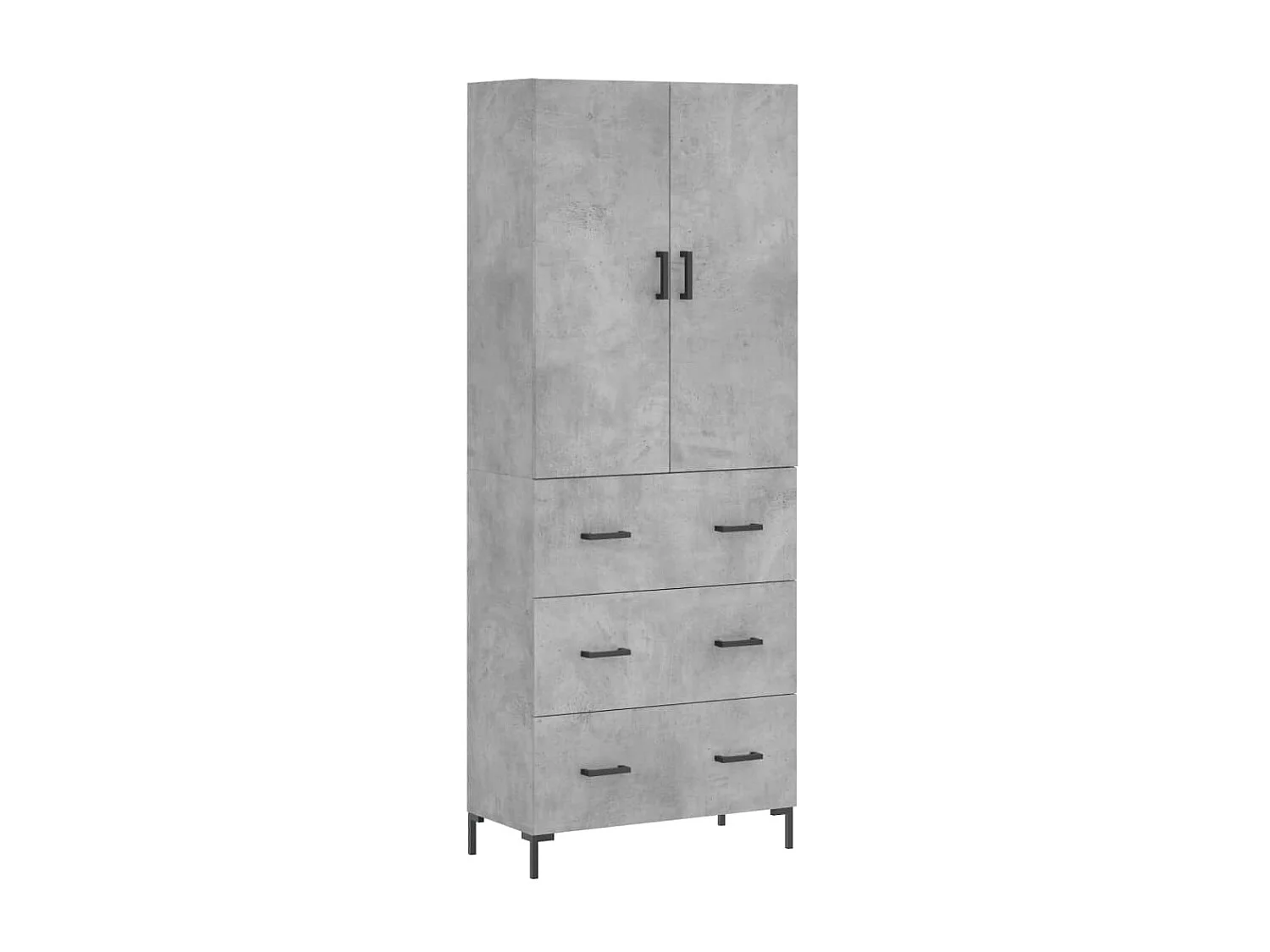 Buffet haut Gris béton 69,5x34x180 cm Bois d'ingénierie QWE84618