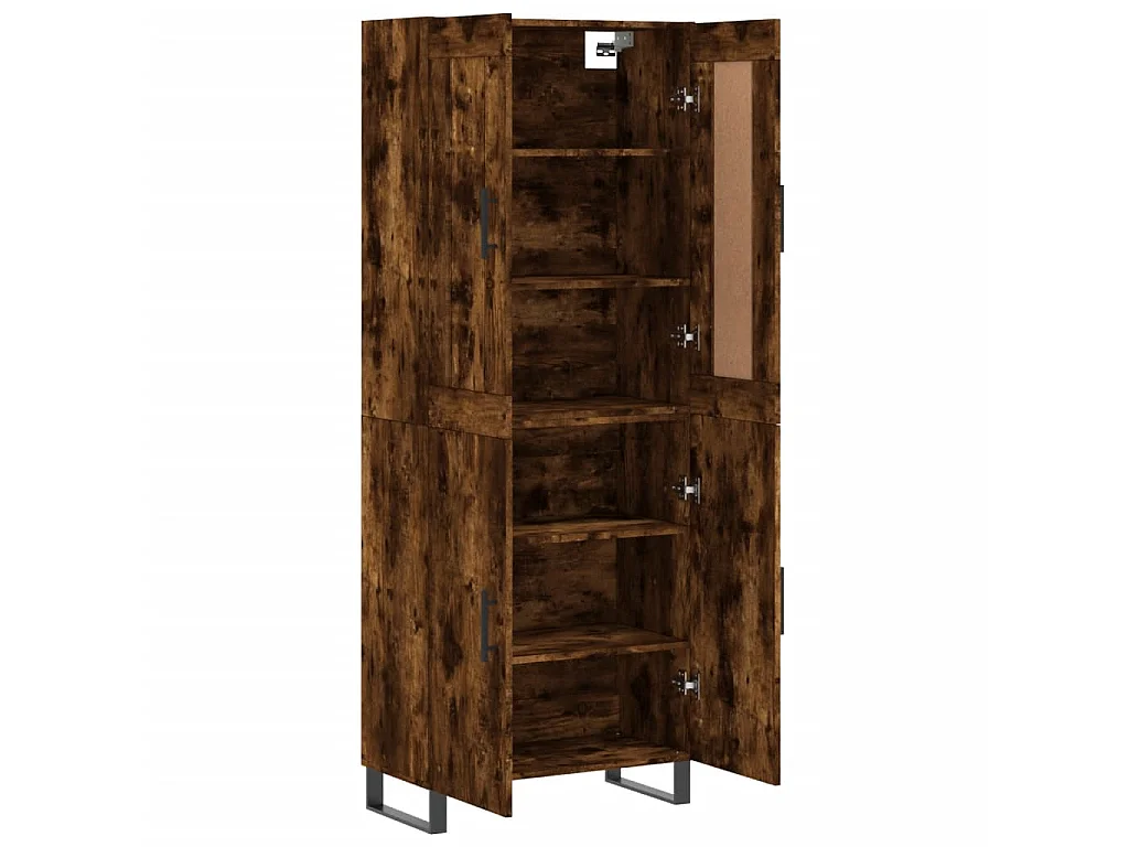 Buffet haut Chêne fumé 69,5x34x180 cm Bois d'ingénierie QWE48178