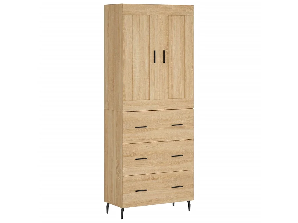 Aparador alto 69,5x34x180 cm derivados de madeira cor sonoma PT819294