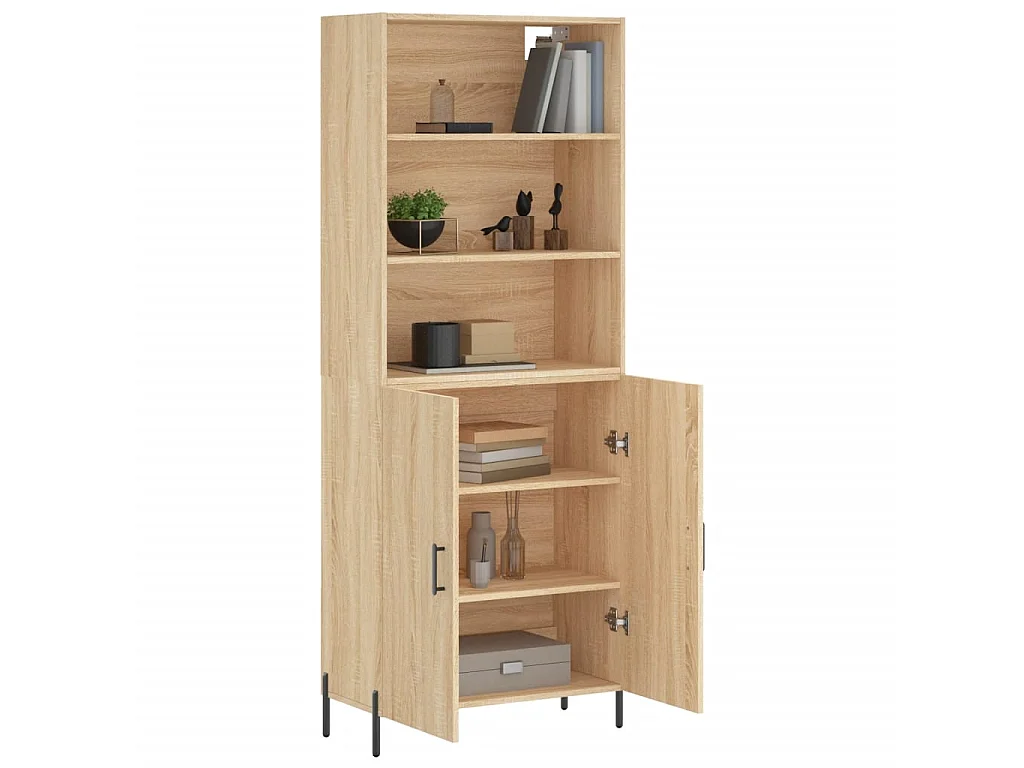 Hoge kast 69,5x34x180 cm bewerkt hout sonoma eikenkleurig NL78663