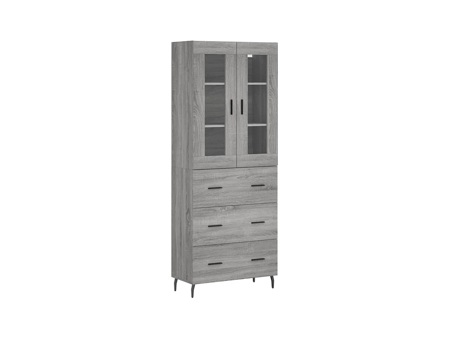 Highboard,Kommode Grau Sonoma 69,5x34x180 cm Holzwerkstoff -gkd10040