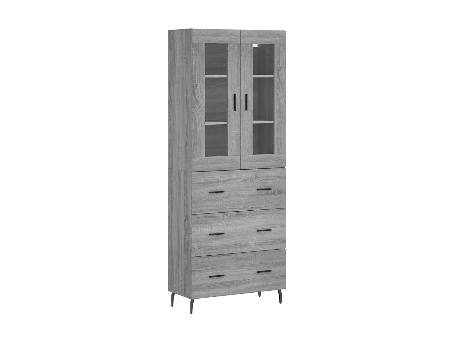 Buffet haut Sonoma gris 69,5x34x180 cm Bois d'ingénierie QWE56512