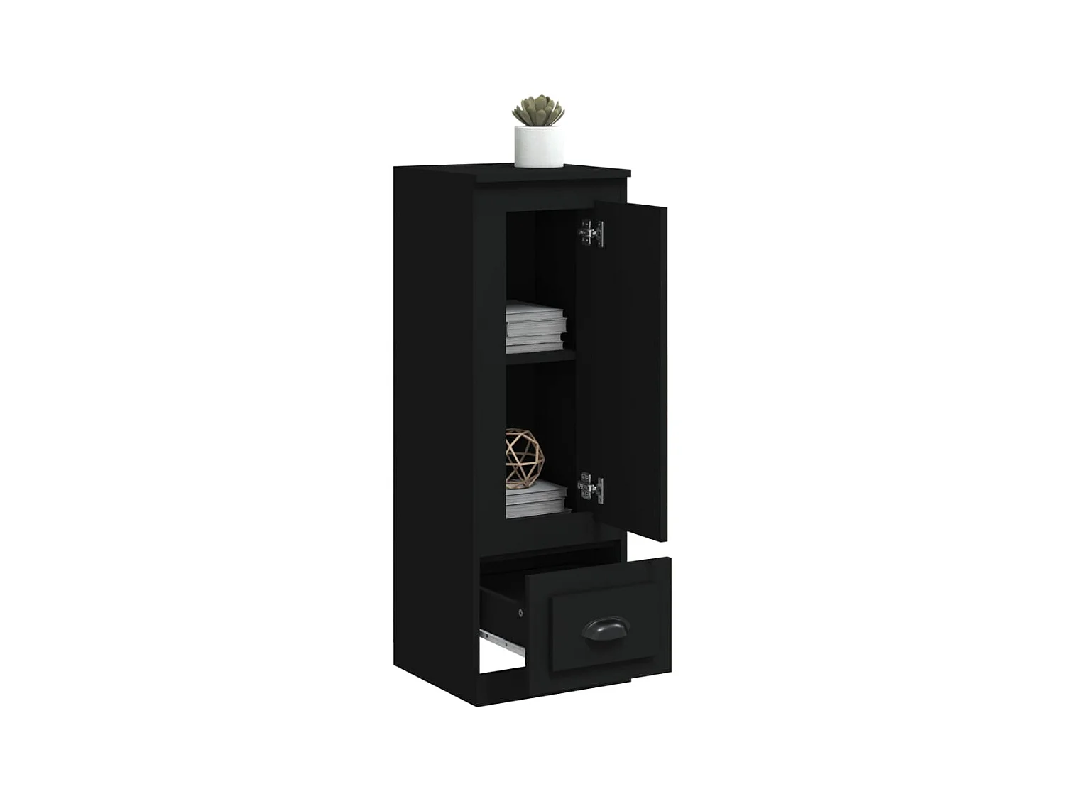 Highboard,Kommode Schwarz 36x35,5x103,5 cm Holzwerkstoff -gkd193838