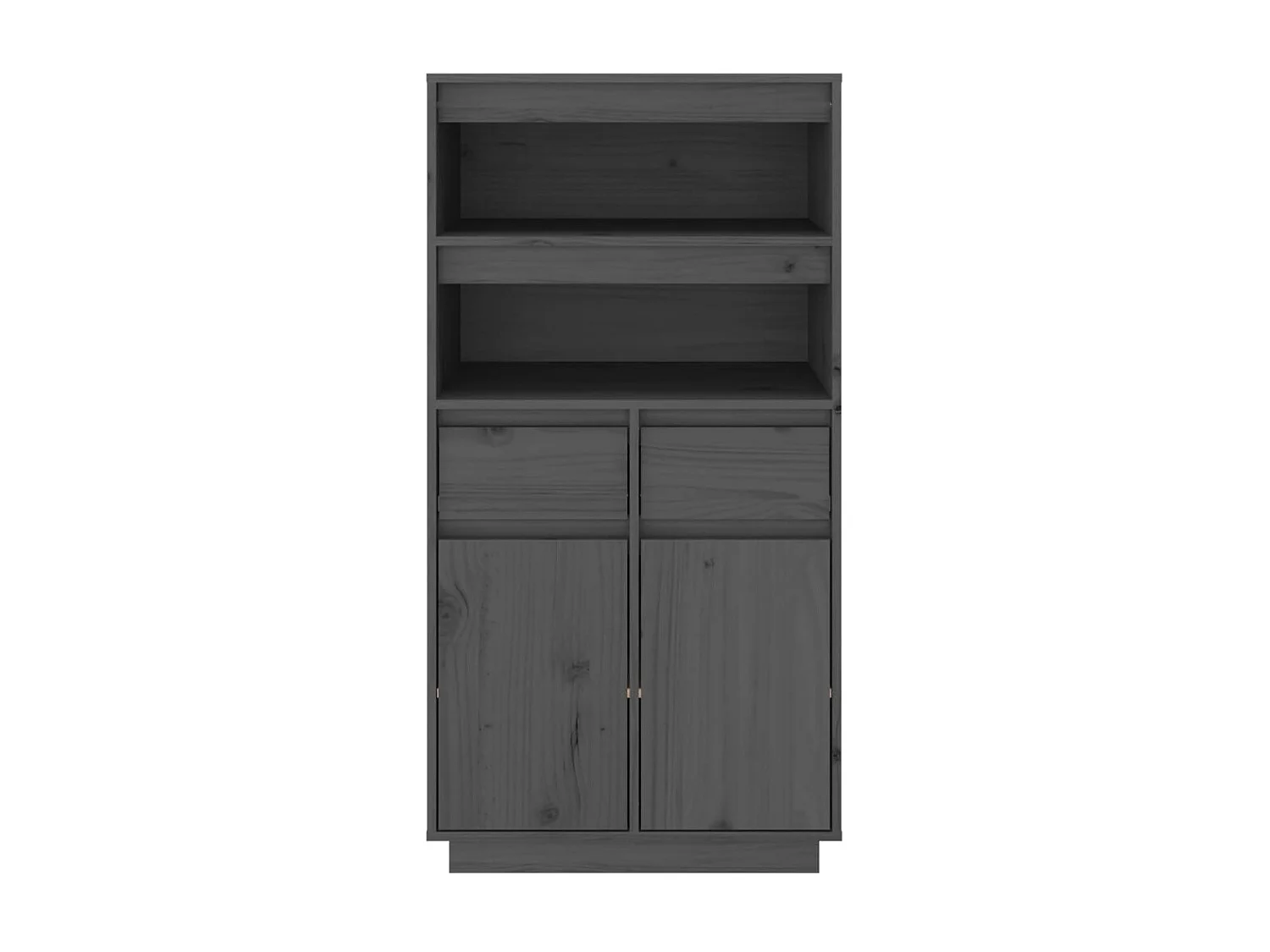Highboard,Kommode Grau 60x40x116,5 cm Massivholz Kiefer -gkd222838