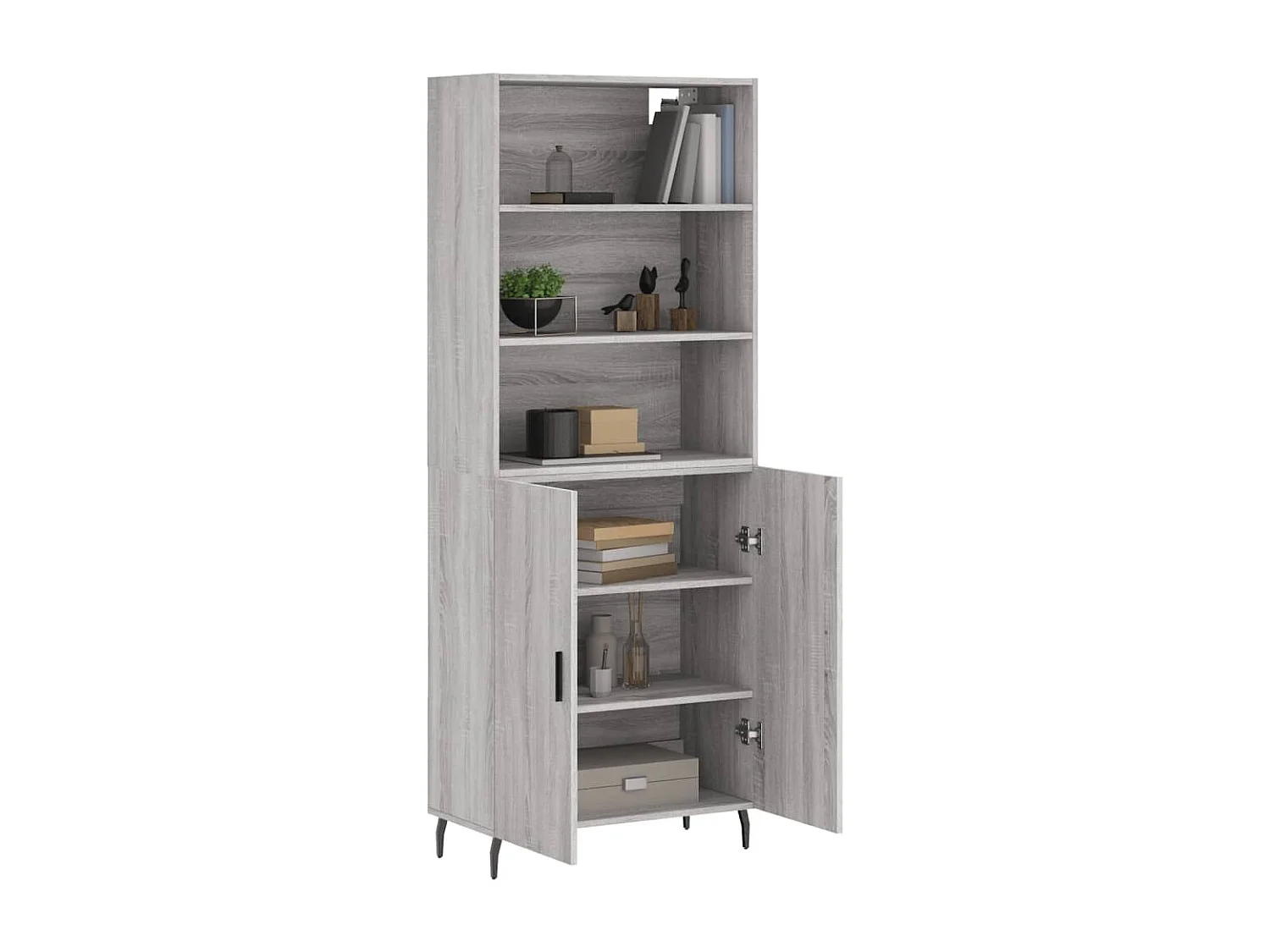 Highboard,Kommode Grau Sonoma 69,5x34x180 cm Holzwerkstoff -gkd514127