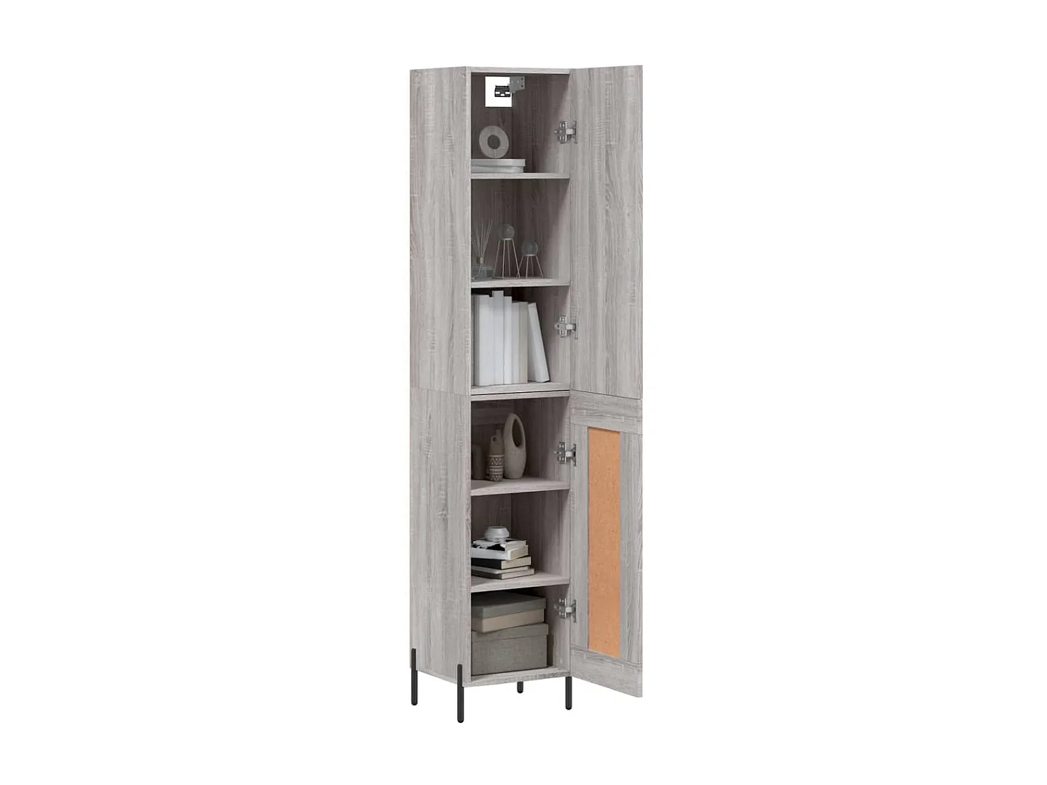 Buffet haut Sonoma gris 34,5x34x180 cm Bois d'ingénierie QWE55612