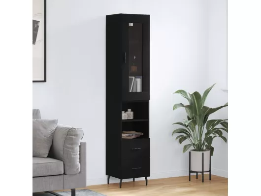 Kauf Unique Highboard,Kommode Schwarz 34,5x34x180 cm Holzwerkstoff -gkd559946