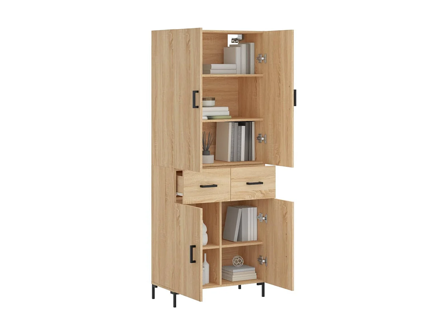 Highboard,Kommode Sonoma-Eiche 69,5x34x180 cm Holzwerkstoff -gkd267972