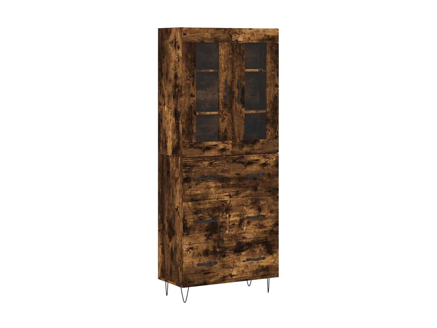 Buffet haut Chêne fumé 69,5x34x180 cm Bois d'ingénierie QWE99188