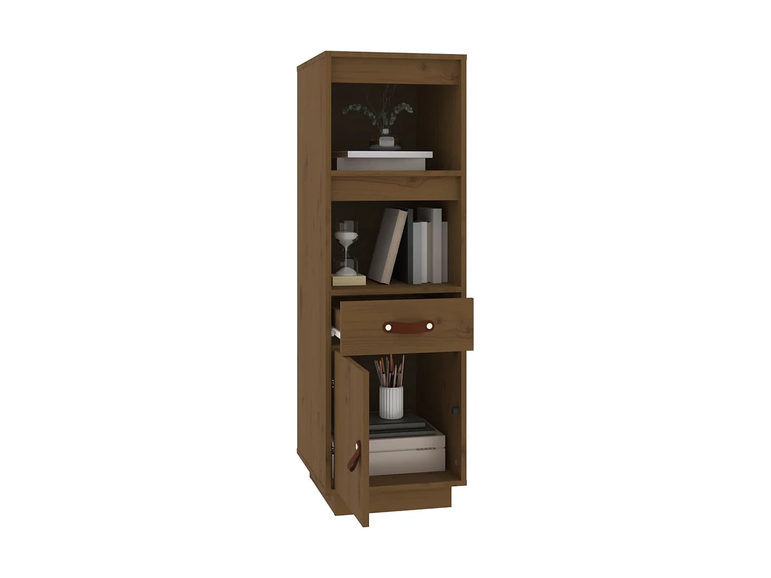 Buffet haut Marron miel 34x40x108,5 cm Bois massif de pin EGER86360