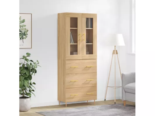 Kauf Unique Highboard,Kommode Sonoma-Eiche 69,5x34x180 cm Holzwerkstoff -gkd329707