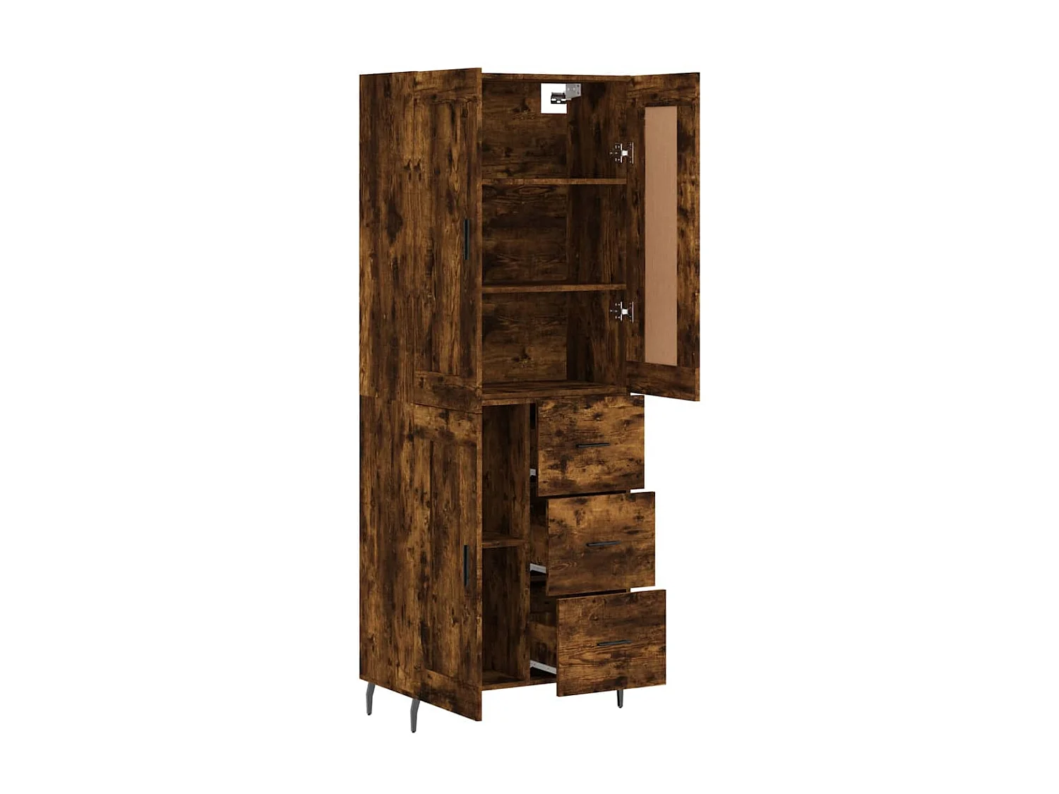 Highboard,Kommode Räuchereiche 69,5x34x180 cm Holzwerkstoff -gkd950662