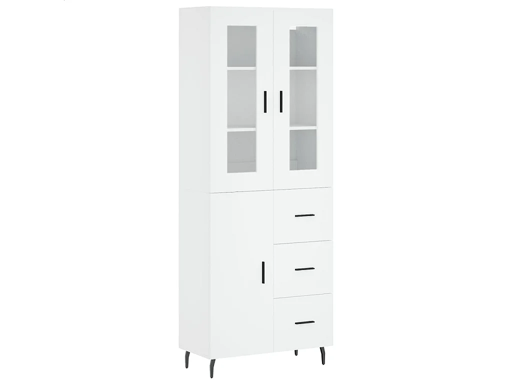 Buffet haut Blanc 69,5x34x180 cm Bois d'ingénierie QWE96534