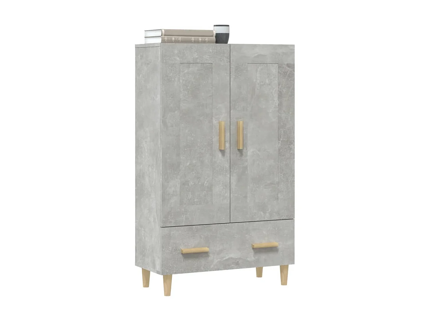 Highboard,Kommode Betongrau 70x31x115 cm Holzwerkstoff -gkd267382