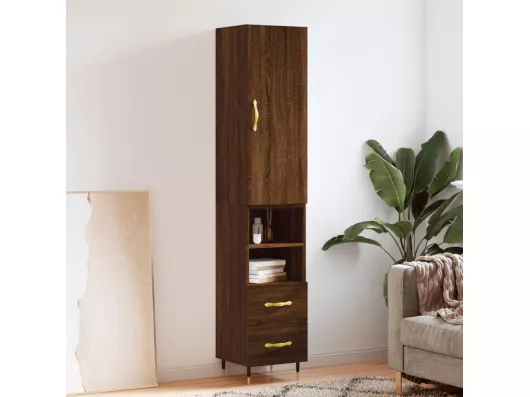 Kauf Unique Highboard,Kommode Braun Eichen-Optik 34,5x34x180 cm Holzwerkstoff -gkd783489