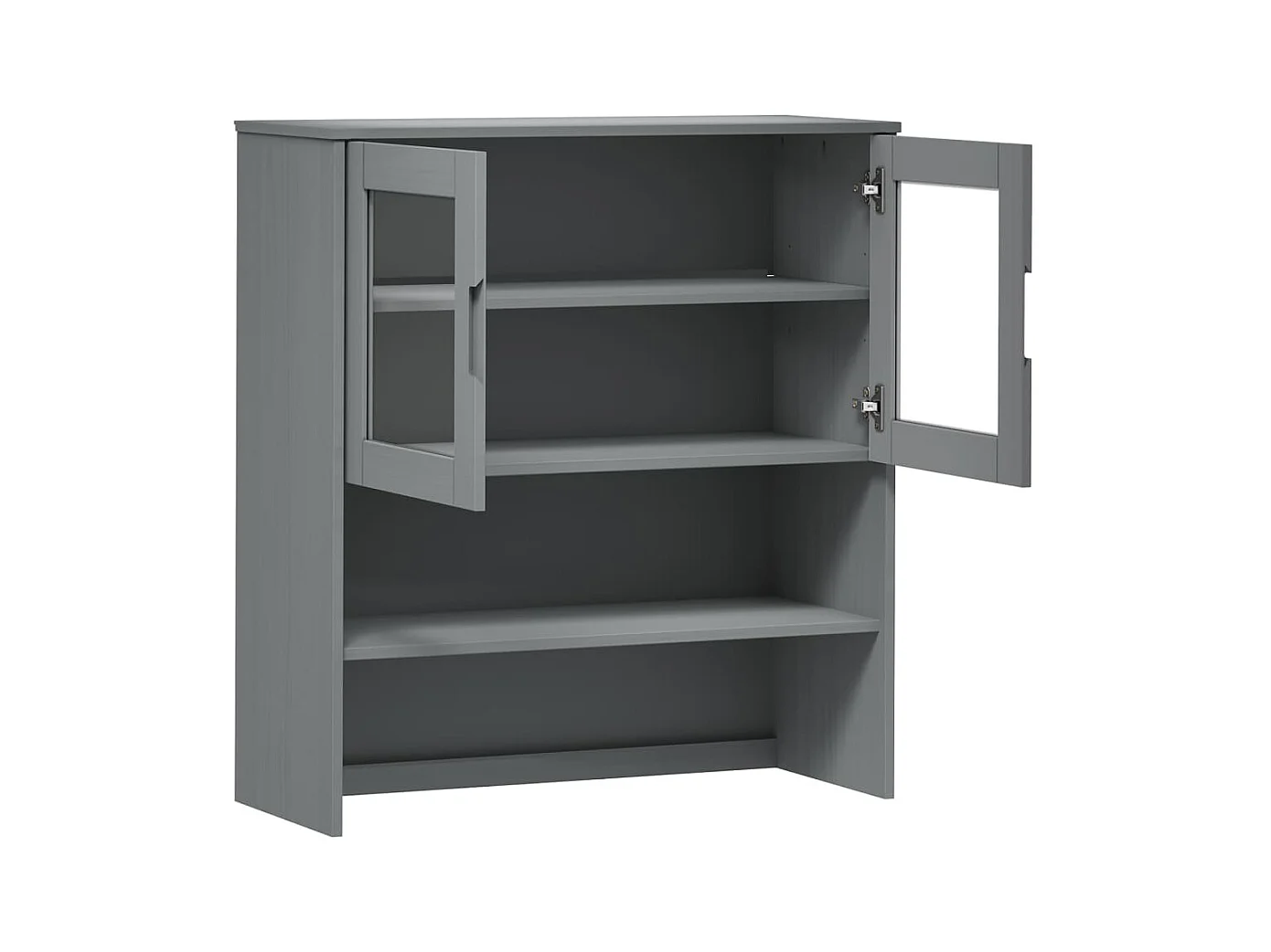 Highboard,Kommode-Oberteil MOLDE Grau 90x35x100 cm Massivholz Kiefer -gkd567370