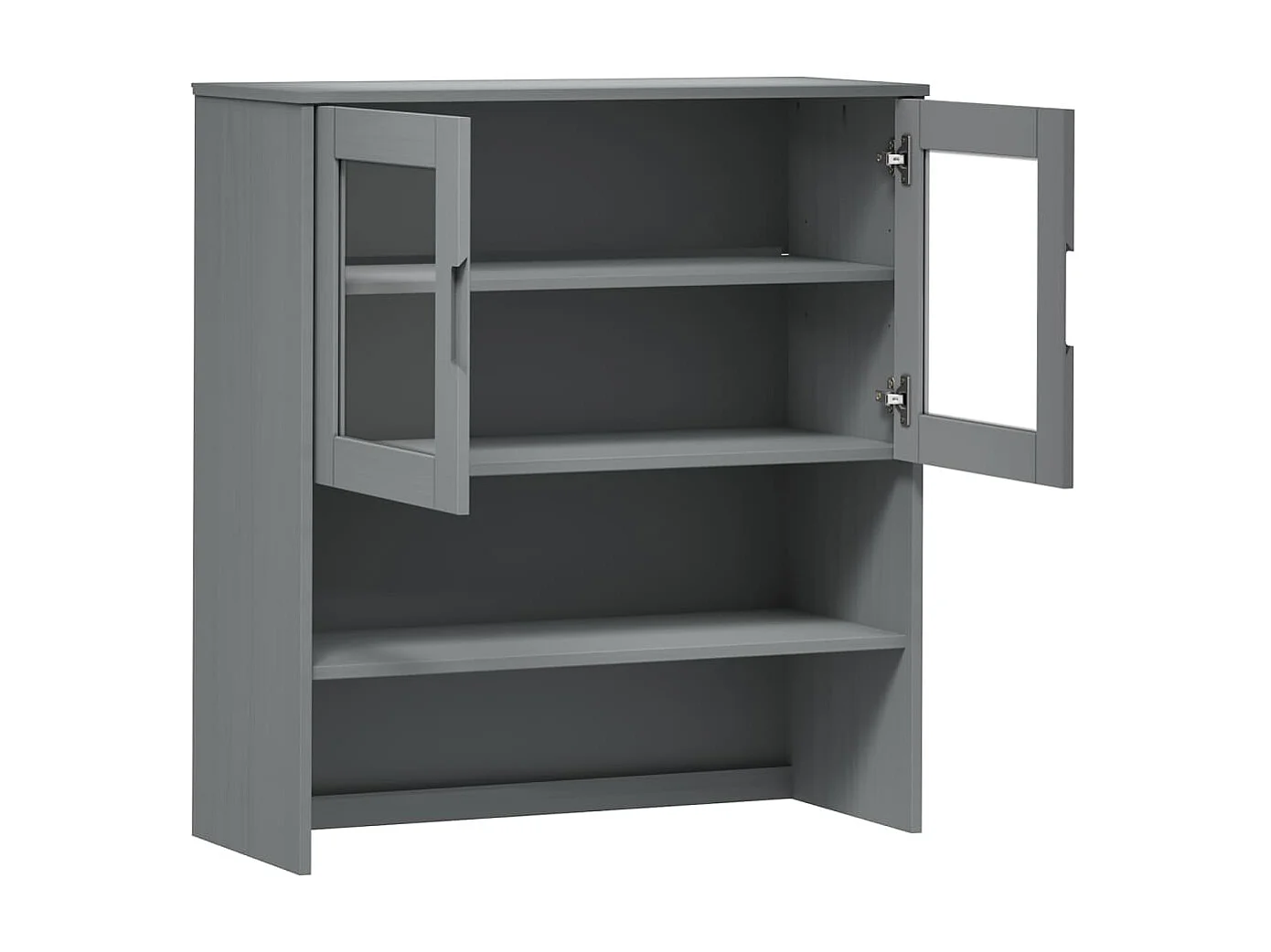 Highboard,Kommode-Oberteil MOLDE Grau 90x35x100 cm Massivholz Kiefer -gkd567370